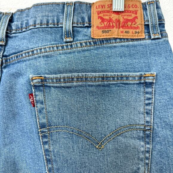 Levi’s 550 Relaxed Fit Jeans Blue Denim Straight Leg High Rise Size 40x34 Mens - Picture 4 of 7